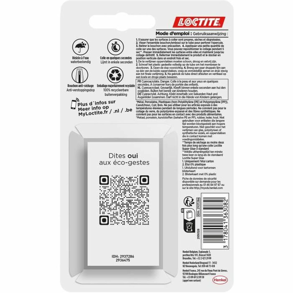 Cyanoakrylat Loctite SUPERGLUE-3 3 g 2 Delar (12 antal) - 2