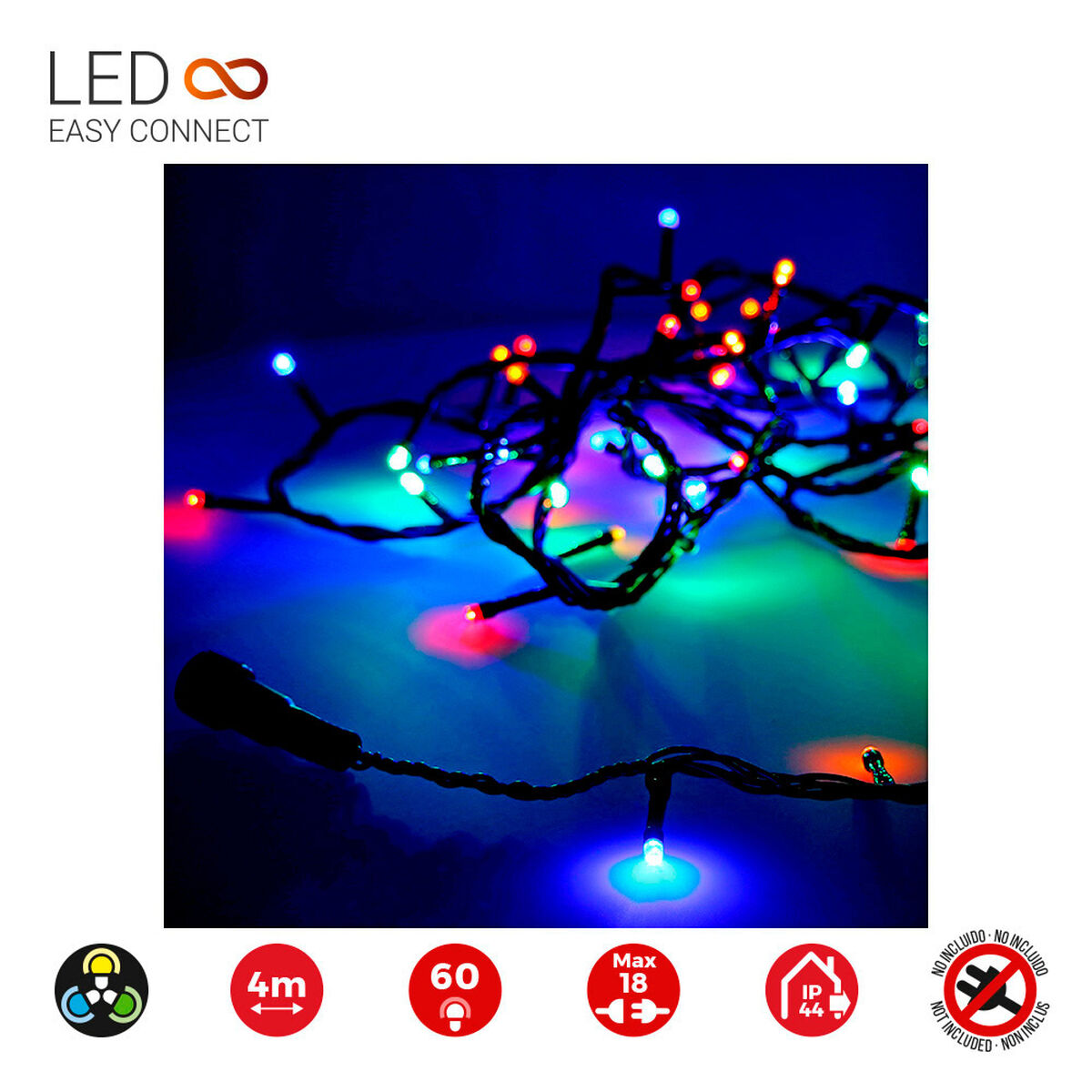 LED-krans EDM 71253 Easy-Connect Multicolour 4 m - 5