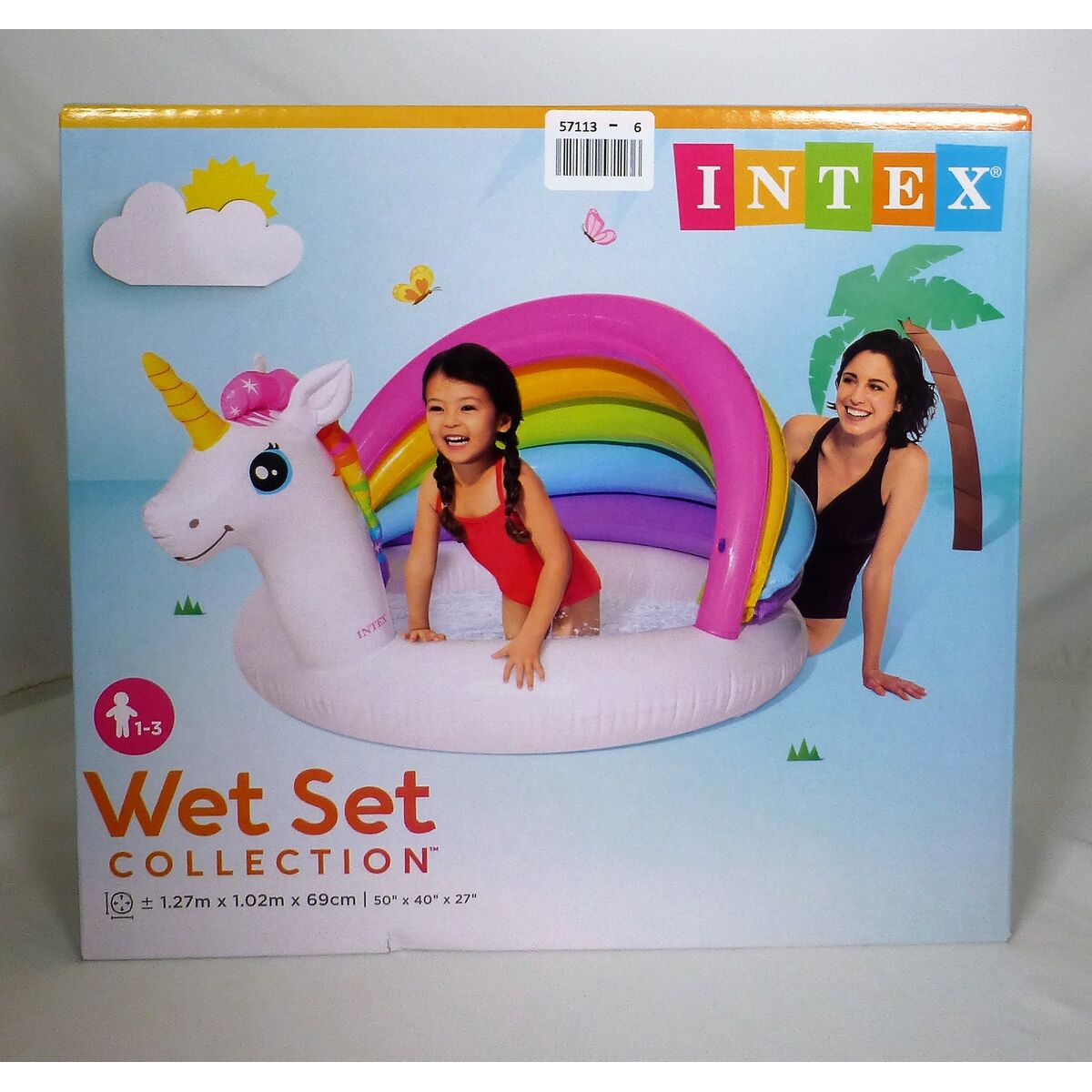 Uppblåsbar plaskpool för barn Intex Enhörning Markis 45 L 102 x 69 x 127 cm (6 antal) - 17