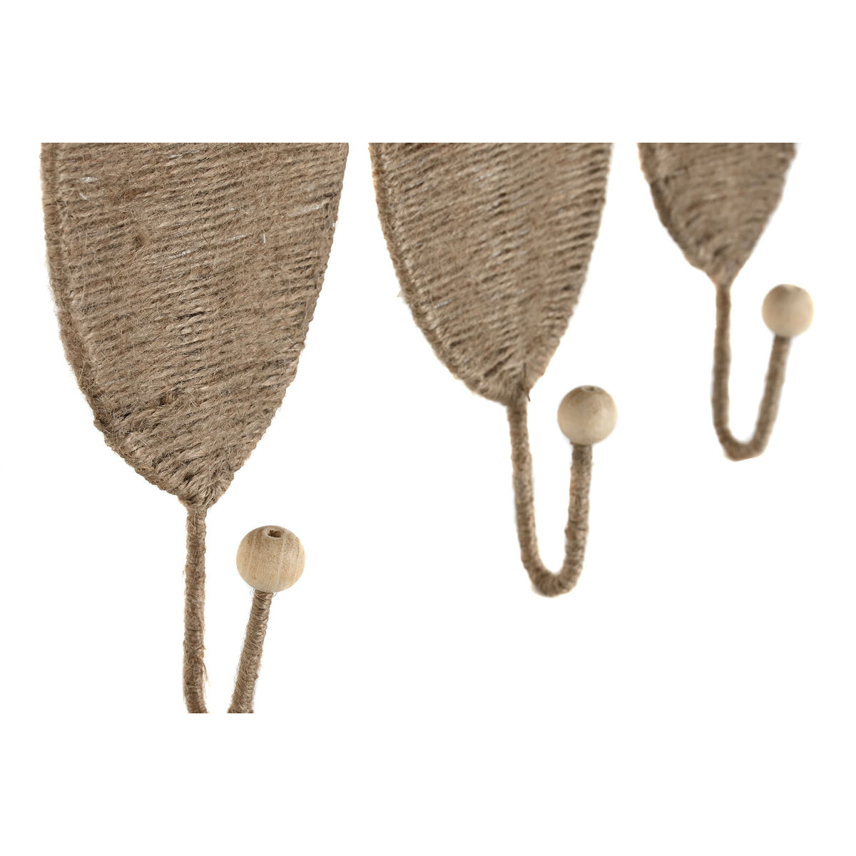 Väggmonterad rockhängare Home ESPRIT Naturell Jute Metall 12 x 4 x 26 cm - 2