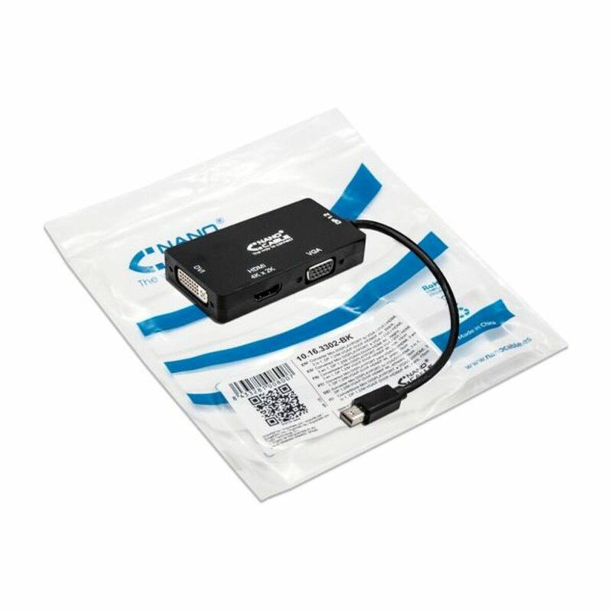 Mini DisplayPort till VGA/DVI/HDMI Adapter 3 en 1 NANOCABLE 10.16.3302-BK - 2