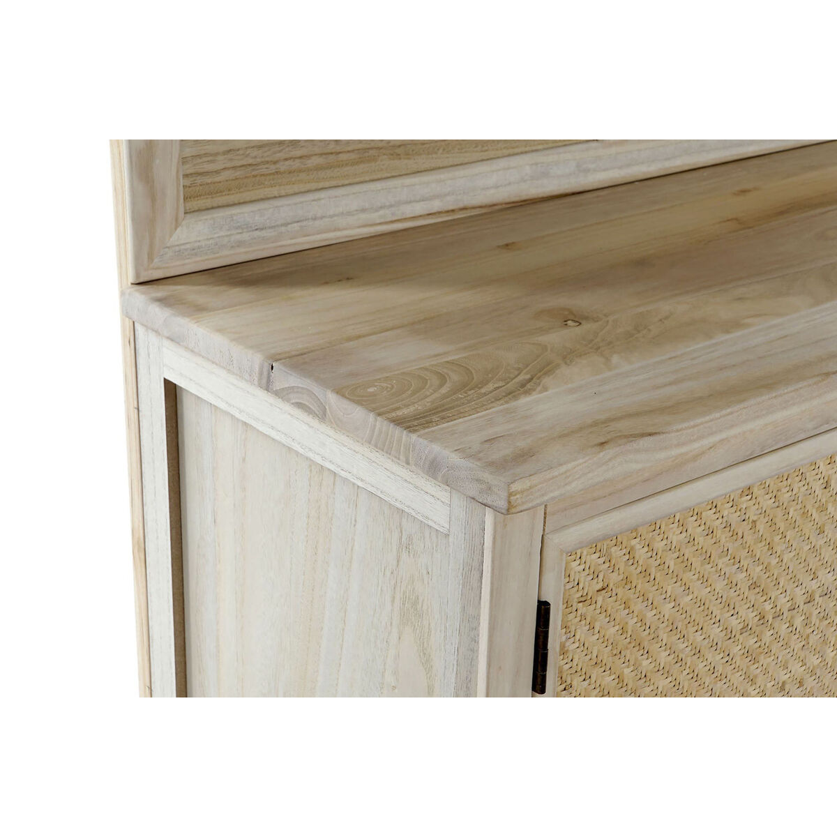 Klädhängare med spegel Home ESPRIT Naturell Rattan Paulowniaträ Speglar 92 x 40 x 181 cm - 7