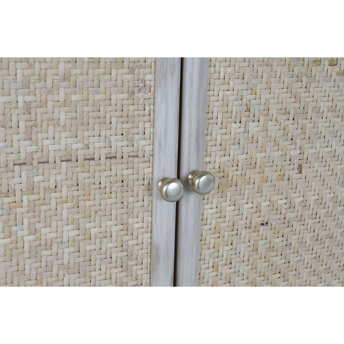 Klädhängare med spegel Home ESPRIT Naturell Rattan Paulowniaträ Speglar 92 x 40 x 181 cm - 5