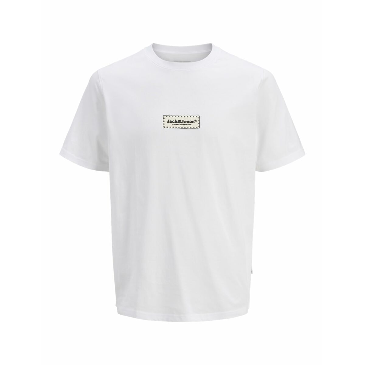 T-shirt med kortärm Herr Jack & Jones JORSPLIT FAKESTITCH BRANDING Vit