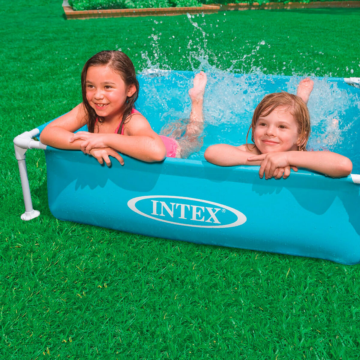 Barnpool Intex Mini Frame Blå Fyrkantig 342 L 122 x 30 x 122 cm (3 antal) - 11