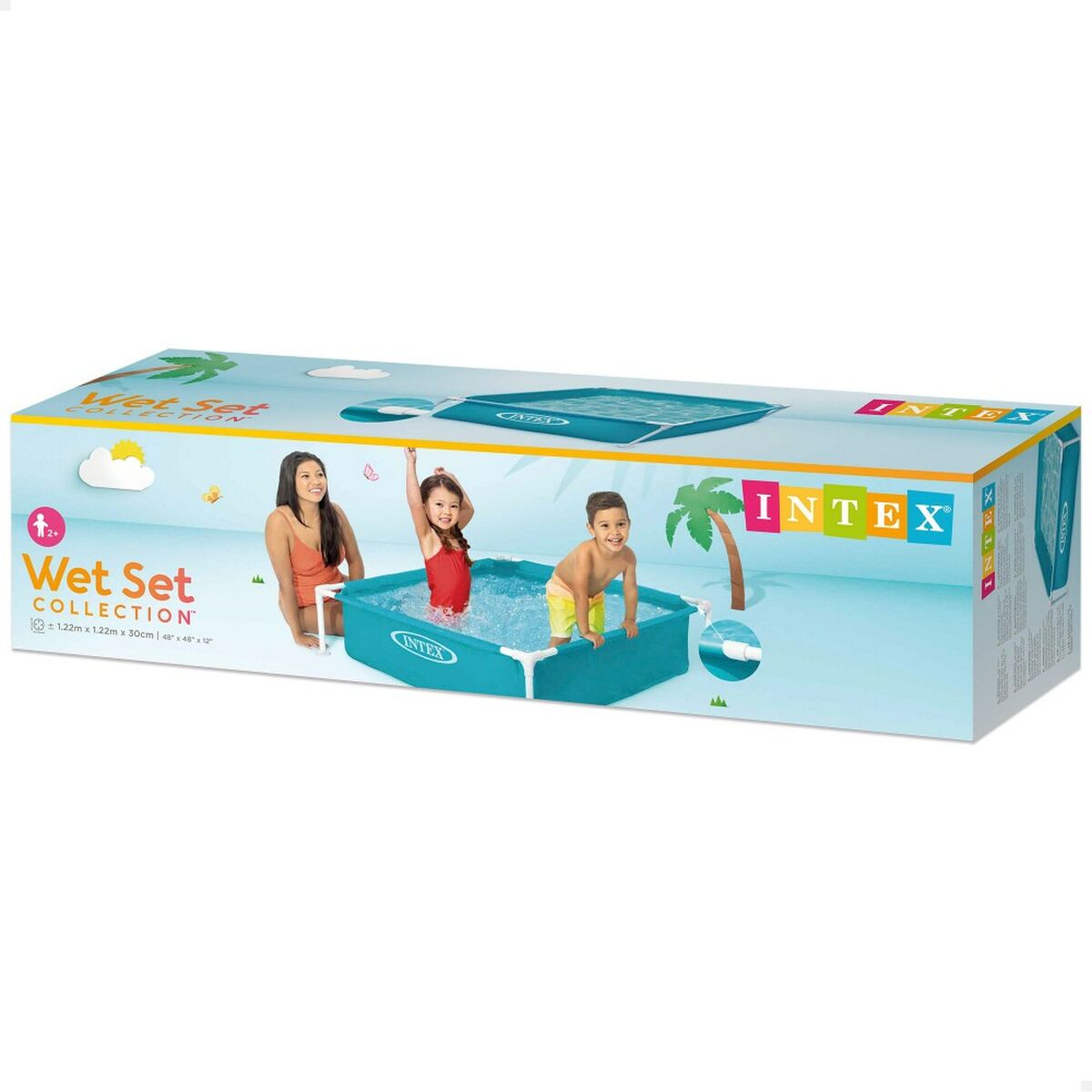 Barnpool Intex Mini Frame Blå Fyrkantig 342 L 122 x 30 x 122 cm (3 antal) - 2