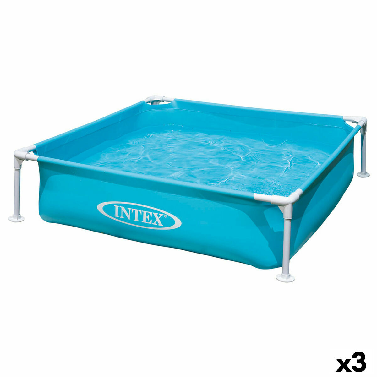 Barnpool Intex Mini Frame Blå Fyrkantig 342 L 122 x 30 x 122 cm (3 antal) - 9