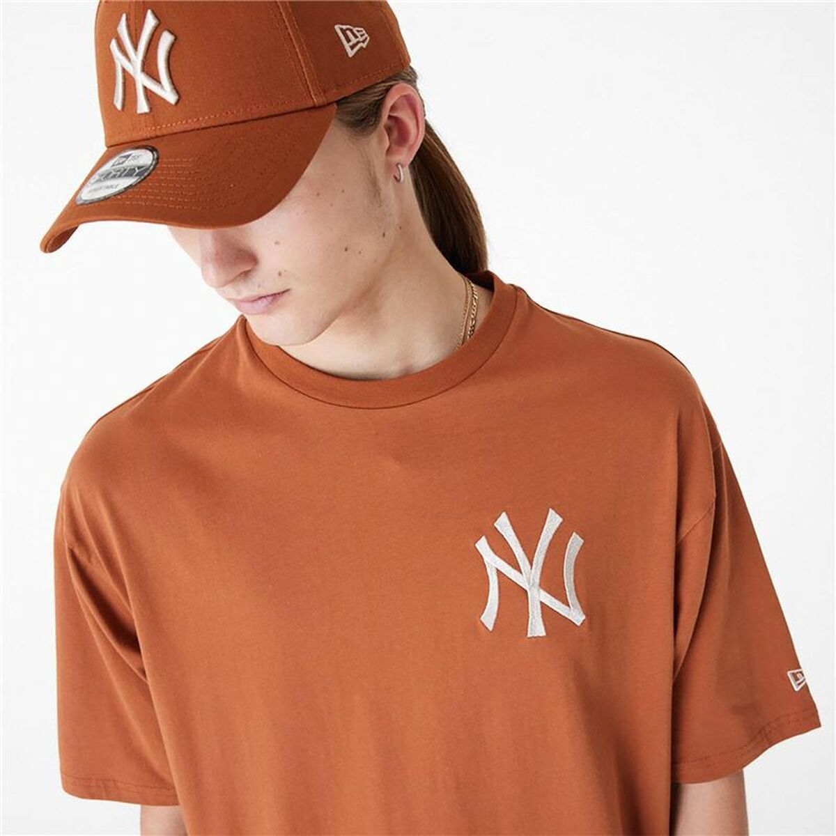 Sporttröja med ärmar New Era LEAGUE ESSNTLS LC OS TEE NEYYAN 60435552 Brun (XL) - 5