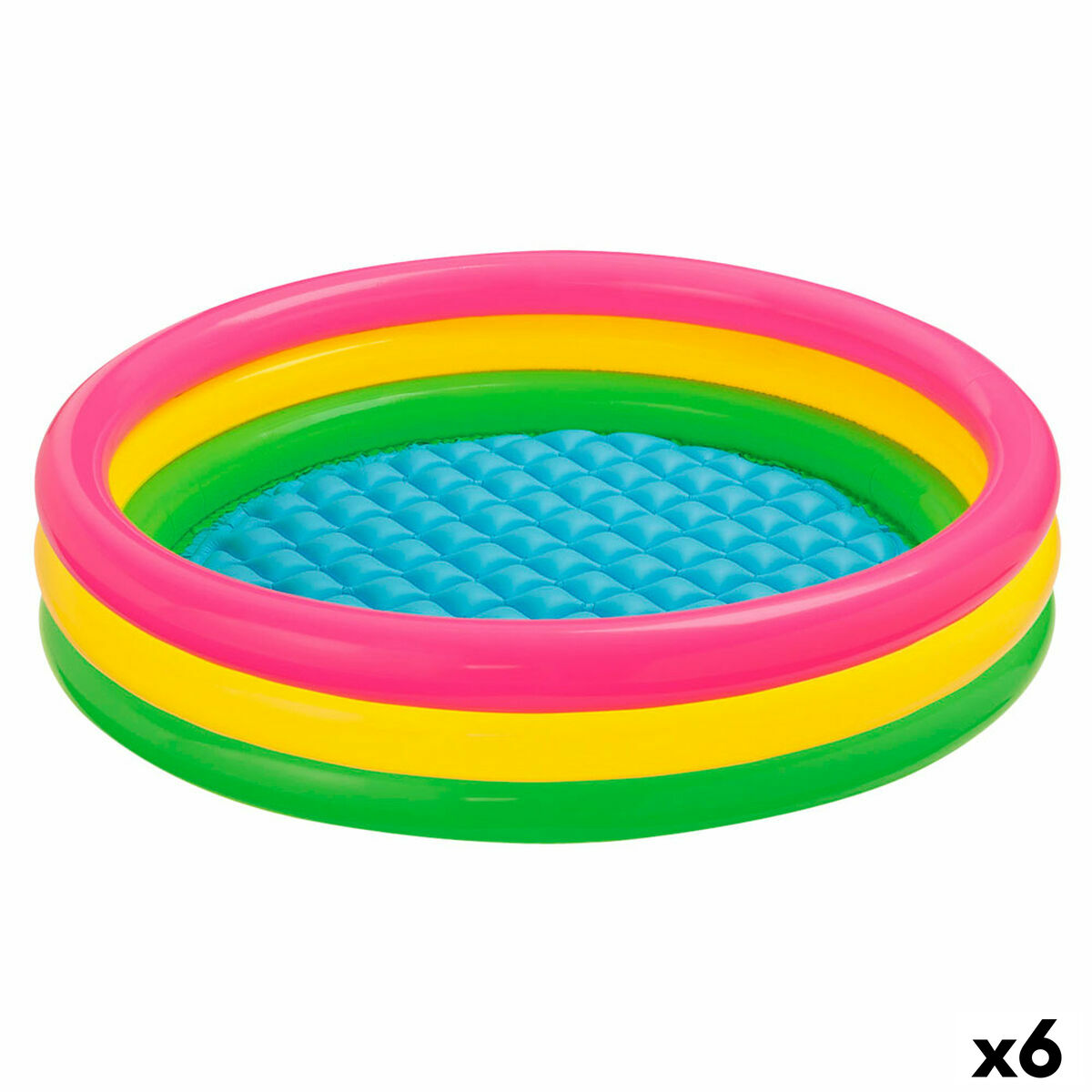 Uppblåsbar plaskpool för barn Intex Sunset Ringar 131 L 114 x 25 x 114 cm (6 antal) - 9