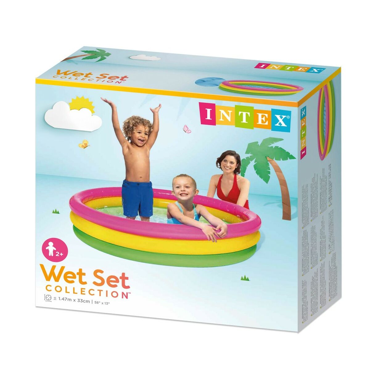 Uppblåsbar plaskpool för barn Intex Sunset Ringar 275 L 147 x 33 x 147 cm (6 antal) - 9