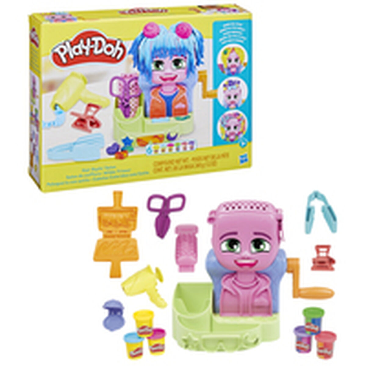 Modellera Spel Hasbro Playdoh Dodatki 6 Burkar Hår - 7