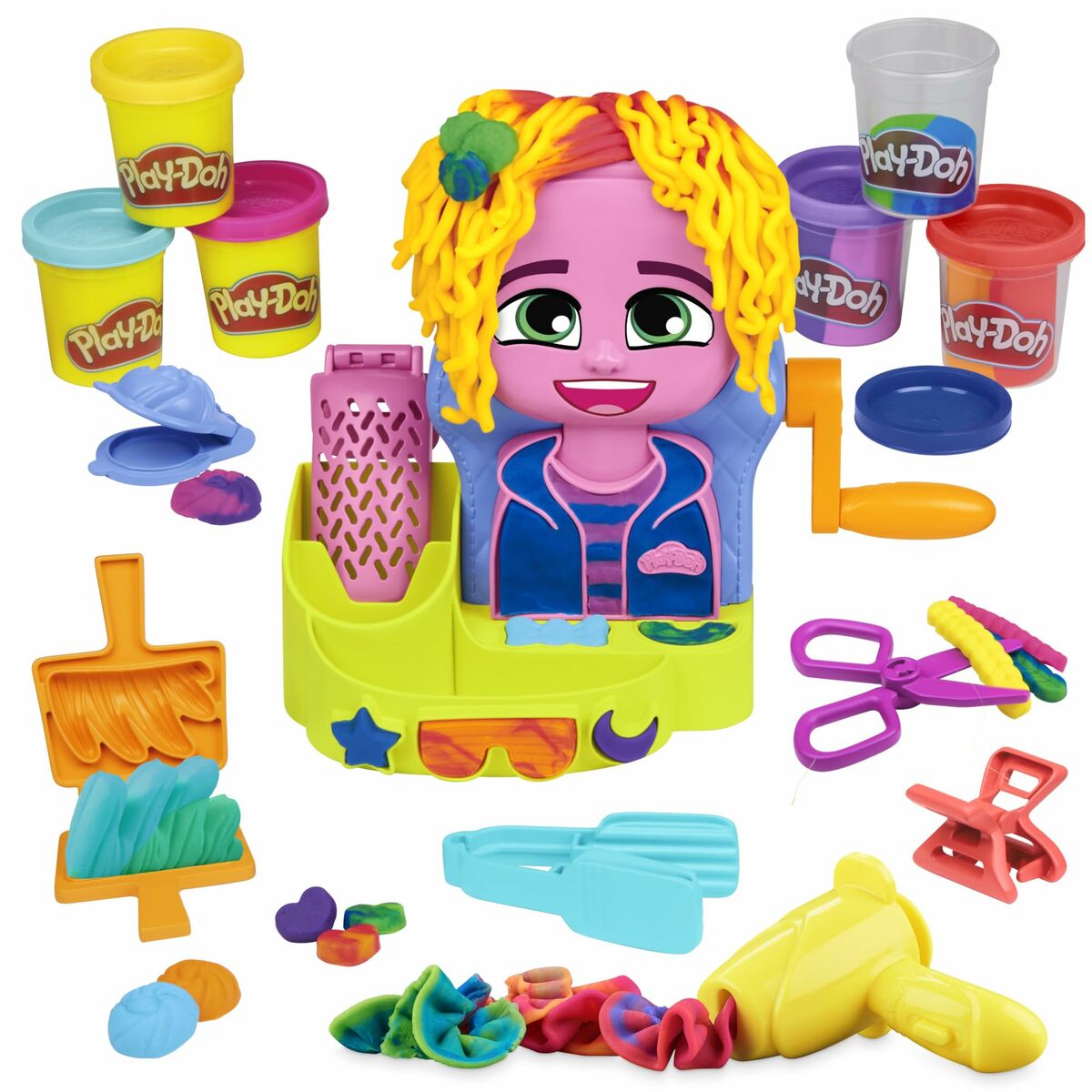 Modellera Spel Hasbro Playdoh Dodatki 6 Burkar Hår - 3