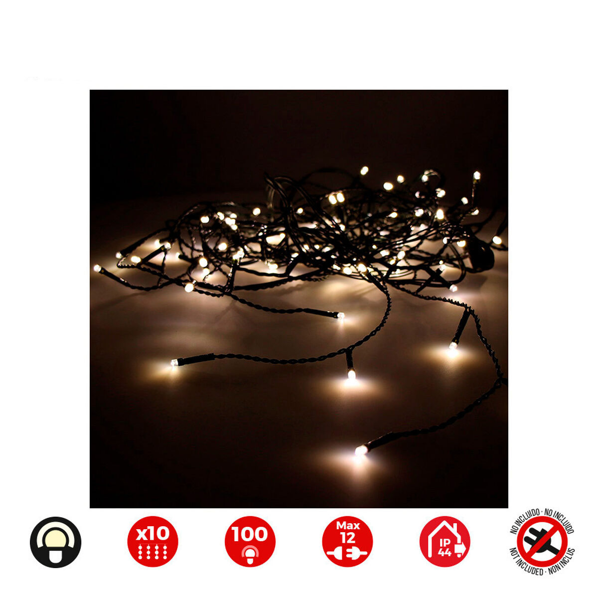 Gardinbelysning med LED EDM 71261 Easy-Connect 1,8 W Varmt ljus Varmvit 2 x 1 m - 4