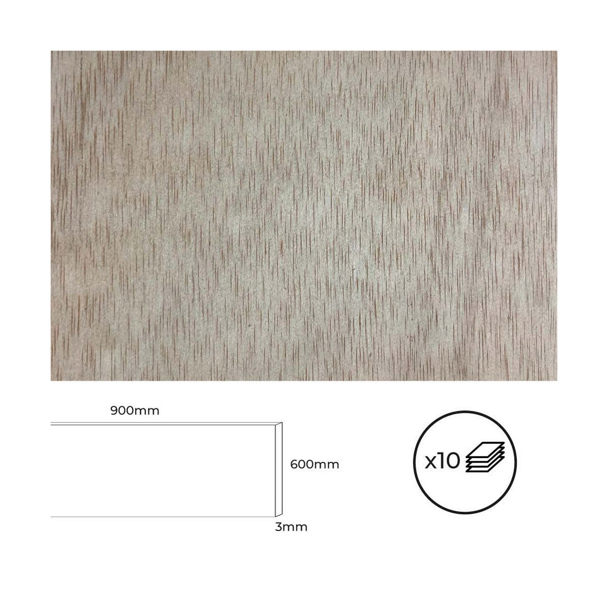 Plywoodskiva Bertini Calabo 90 x 60 cm (10 antal) - 4