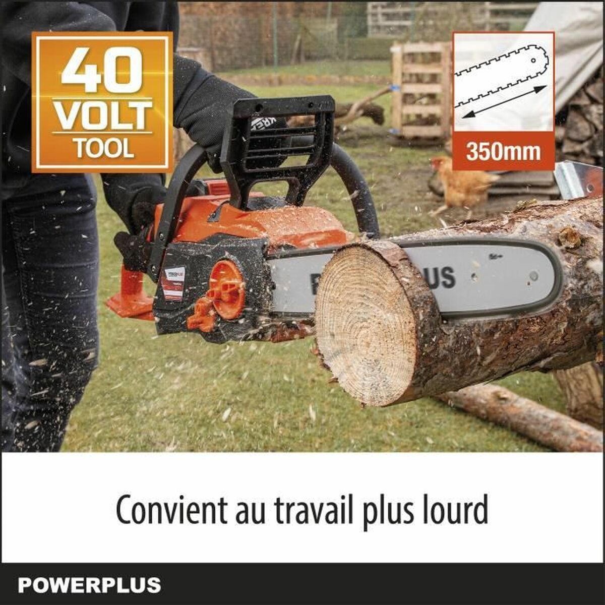 Batteri motorsåg Powerplus 35 cm - 8