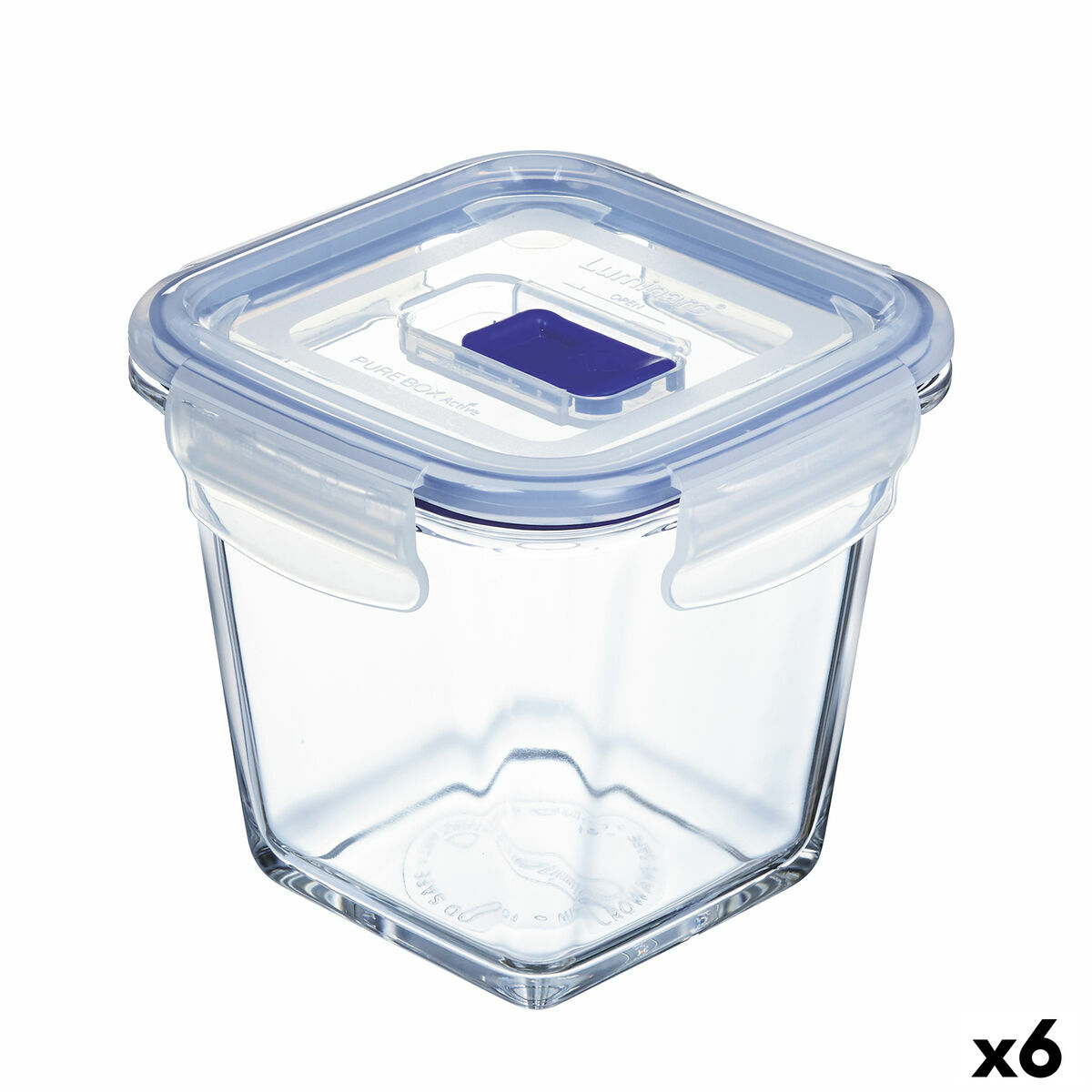 Hermetisk matlåda Luminarc Pure Box Active 11,4 x 11,4 x 11 cm 750 ml Dvobarvna Glas (6 antal) - 4