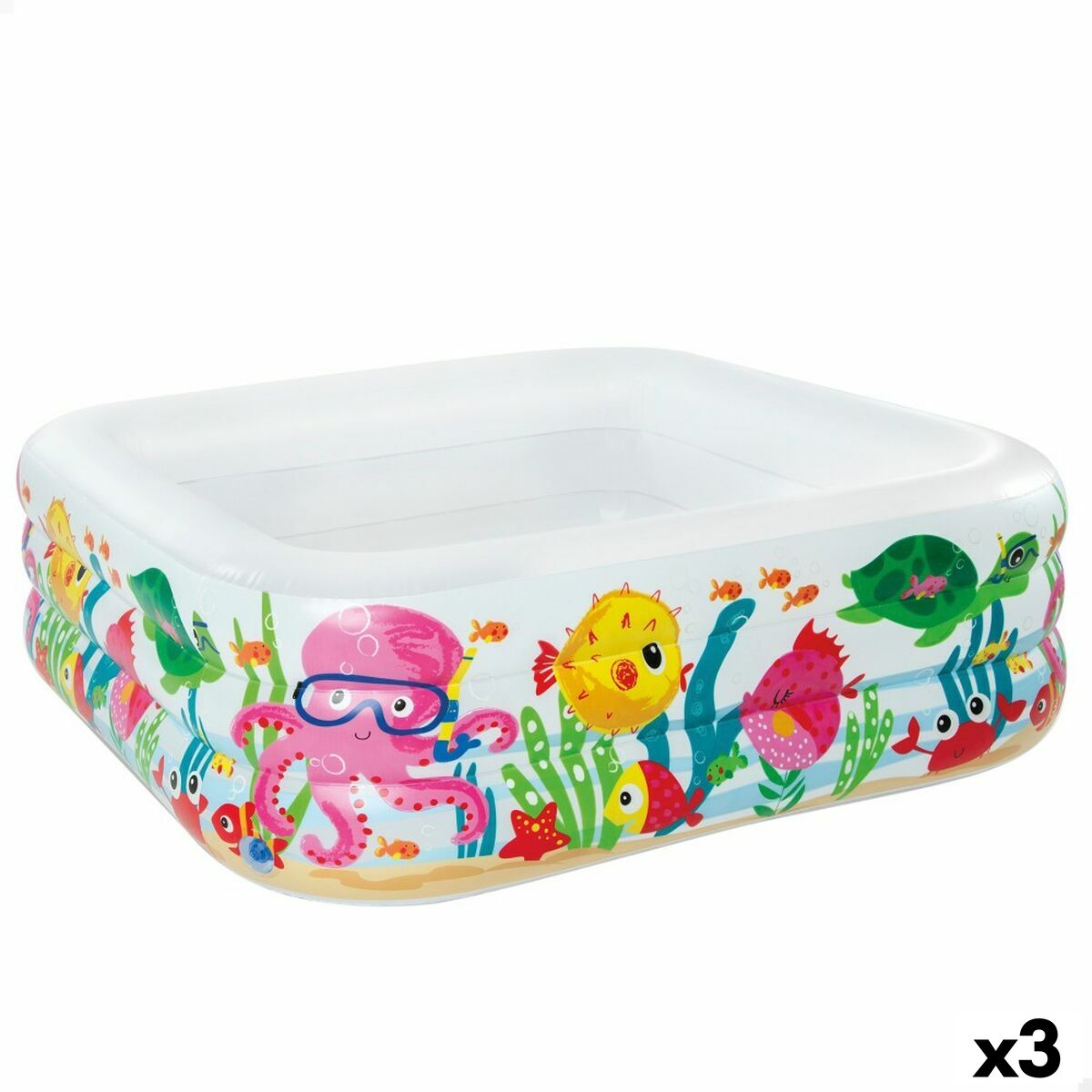 Uppblåsbar plaskpool för barn Intex Vattumannen 340 L 159 x 50 x 159 cm (3 antal)