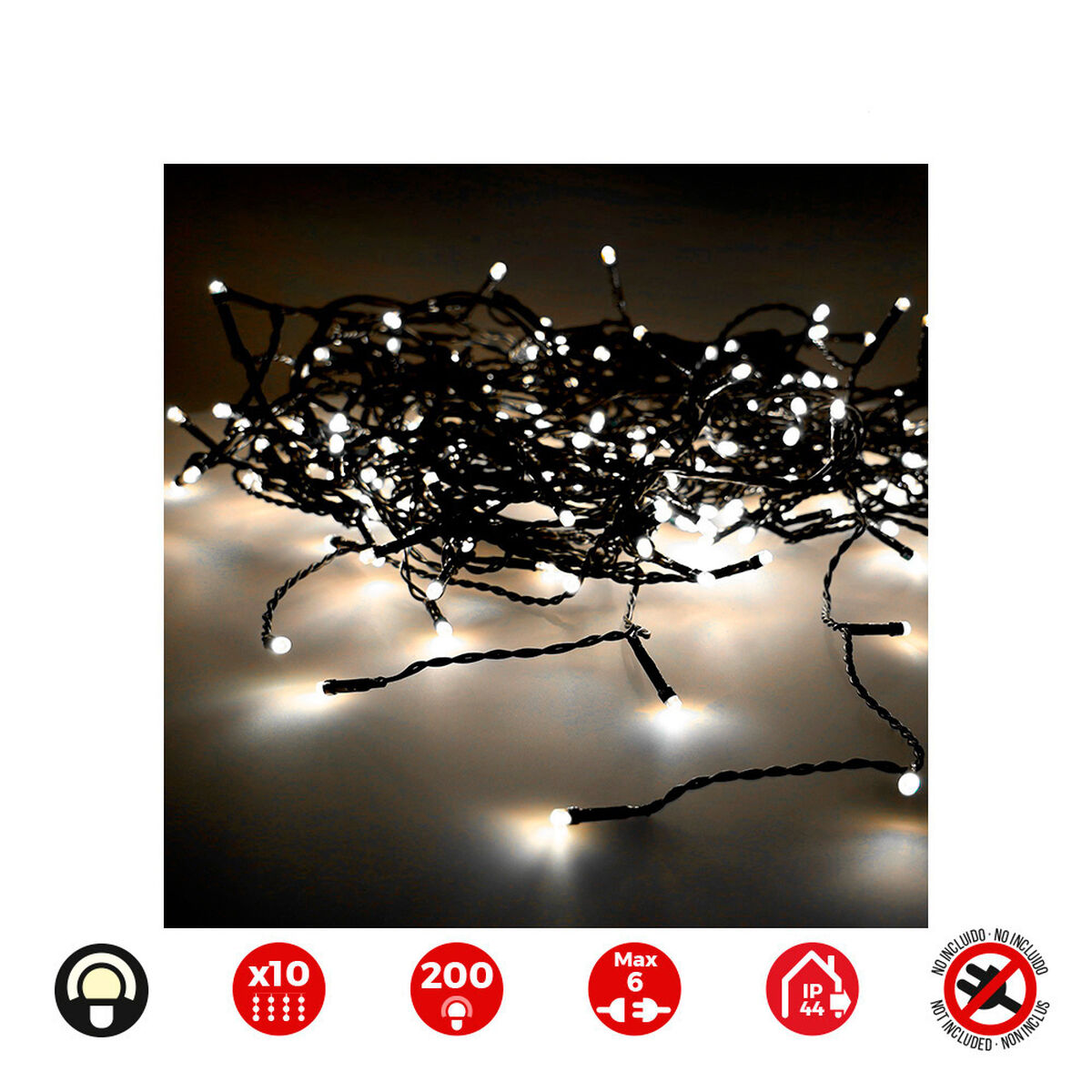 Gardinbelysning med LED EDM 71263 Easy-Connect 3,2 W Varmt ljus Varmvit 2 x 2 m - 4