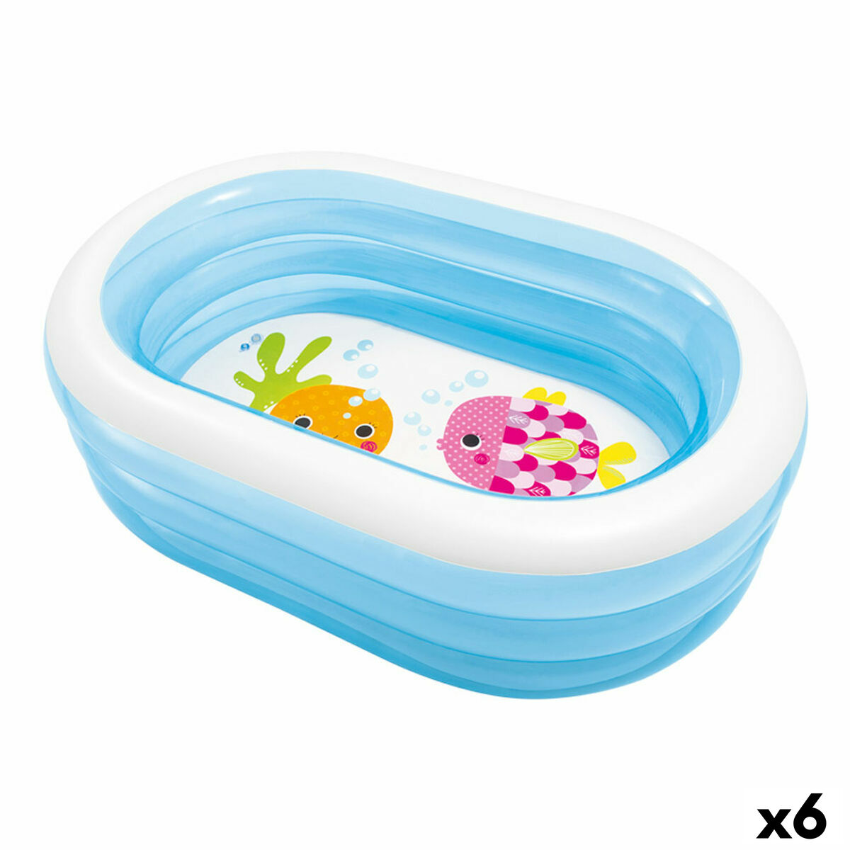 Uppblåsbar plaskpool för barn Intex Oval Blå Vit 230 L 163 x 46 x 107 cm (6 antal) - 5