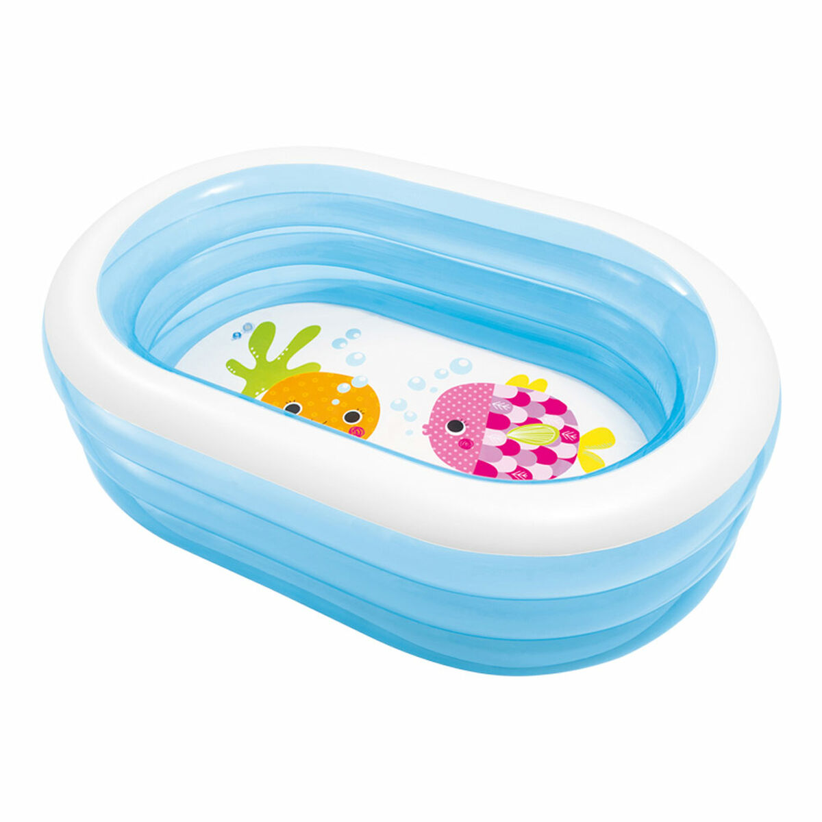 Uppblåsbar plaskpool för barn Intex Oval Blå Vit 230 L 163 x 46 x 107 cm (6 antal) - 6