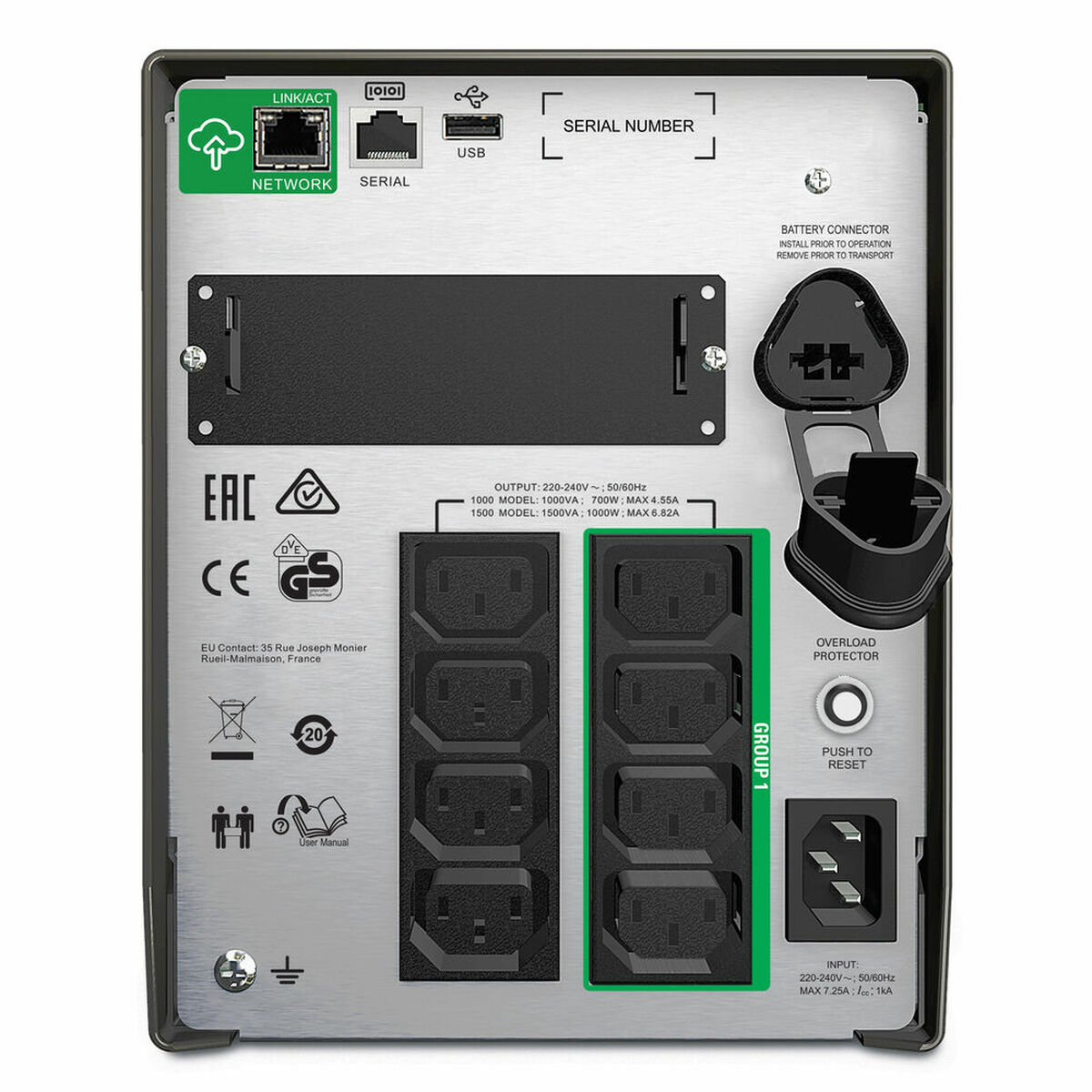 System för Avbrottsfri Strömförsörjning Interaktiv (UPS) APC SMT1000IC - 2