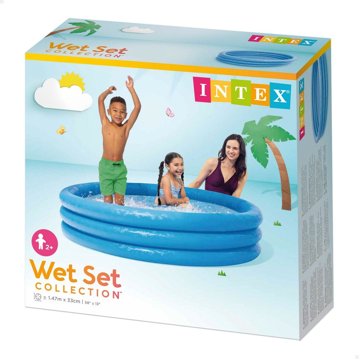 Uppblåsbar plaskpool för barn Intex Blå Ringar 330 L 147 x 33 cm (6 antal) - 12