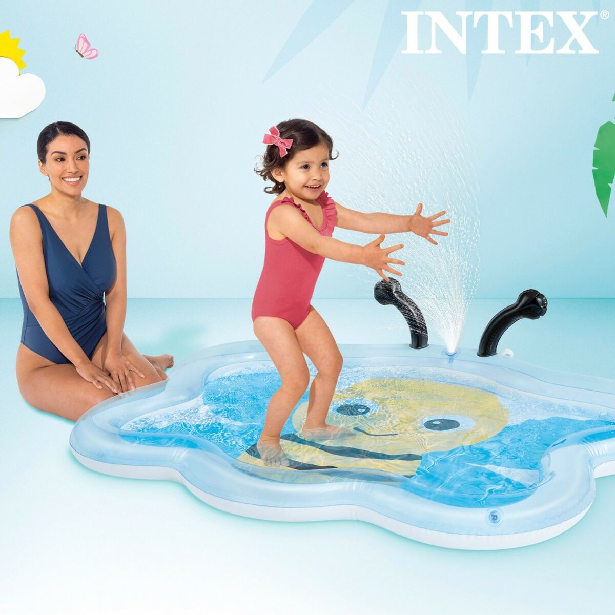 Uppblåsbar plaskpool för barn Intex Bi 56 L 127 x 102 x 28 cm (6 antal) - 3