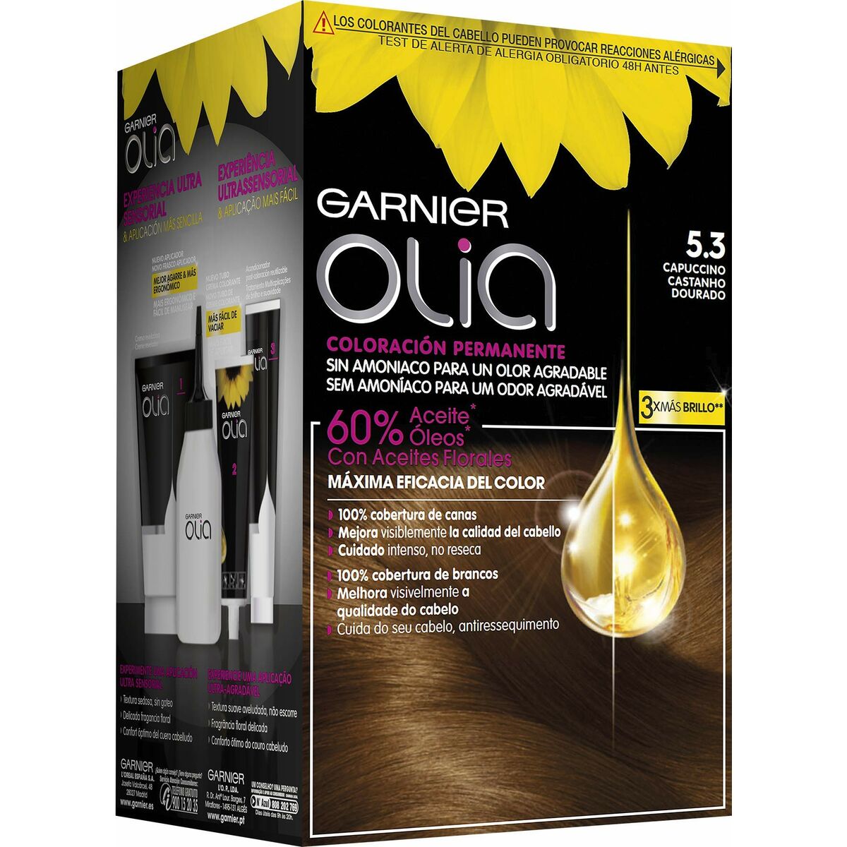 Permanent färg Garnier 1118-34772 5,3 - Capuccino (1 antal) - 5