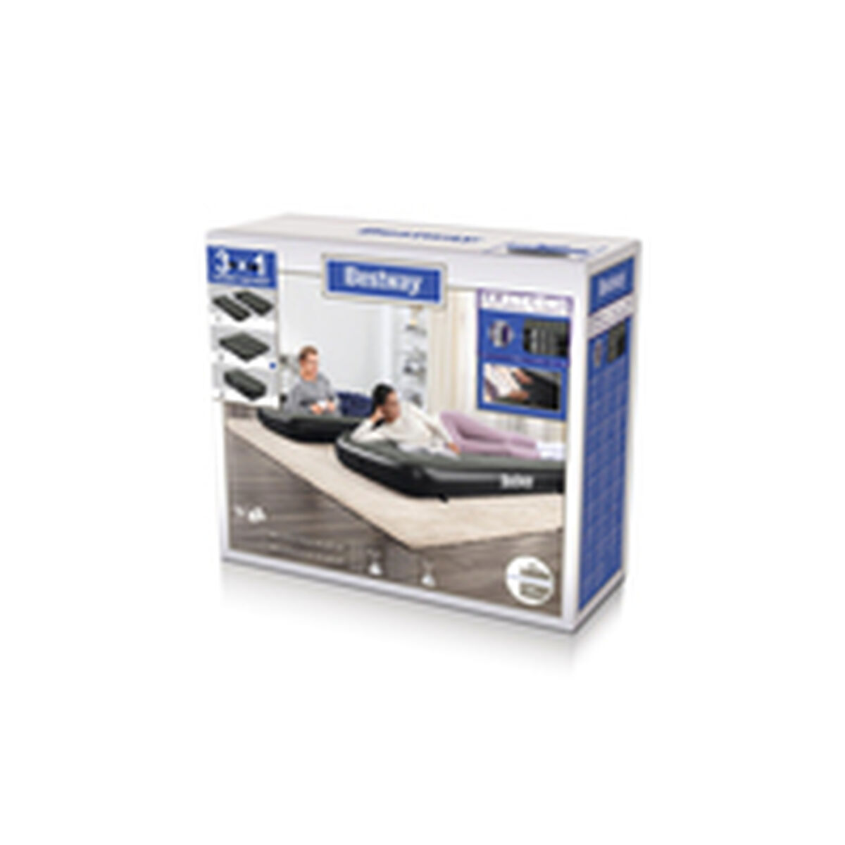 Bestway Madrass 3 i 1 Anslutningsbar 188x99x25 cm Uppblåsbar och Camping 67922 - 2