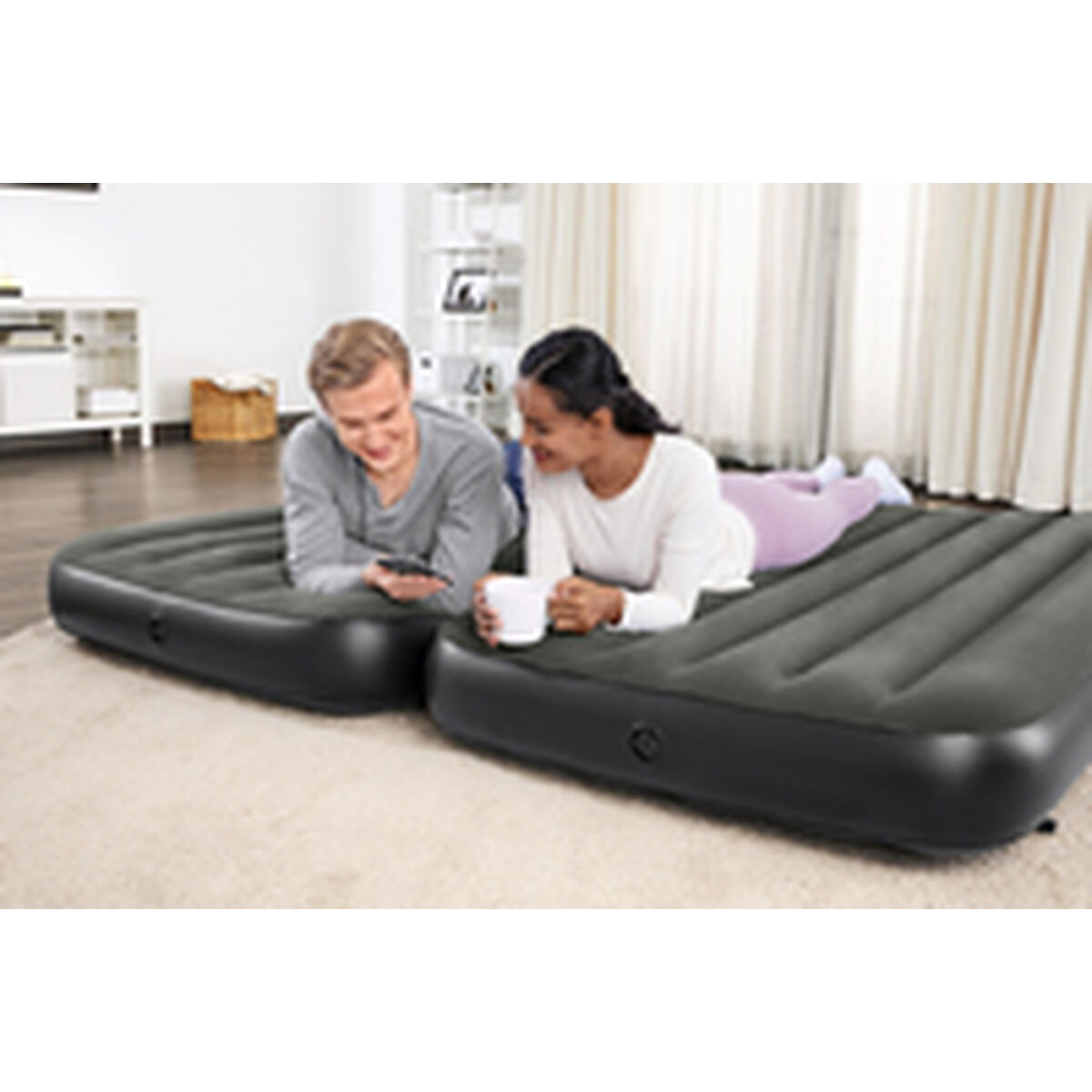 Bestway Madrass 3 i 1 Anslutningsbar 188x99x25 cm Uppblåsbar och Camping 67922 - 5