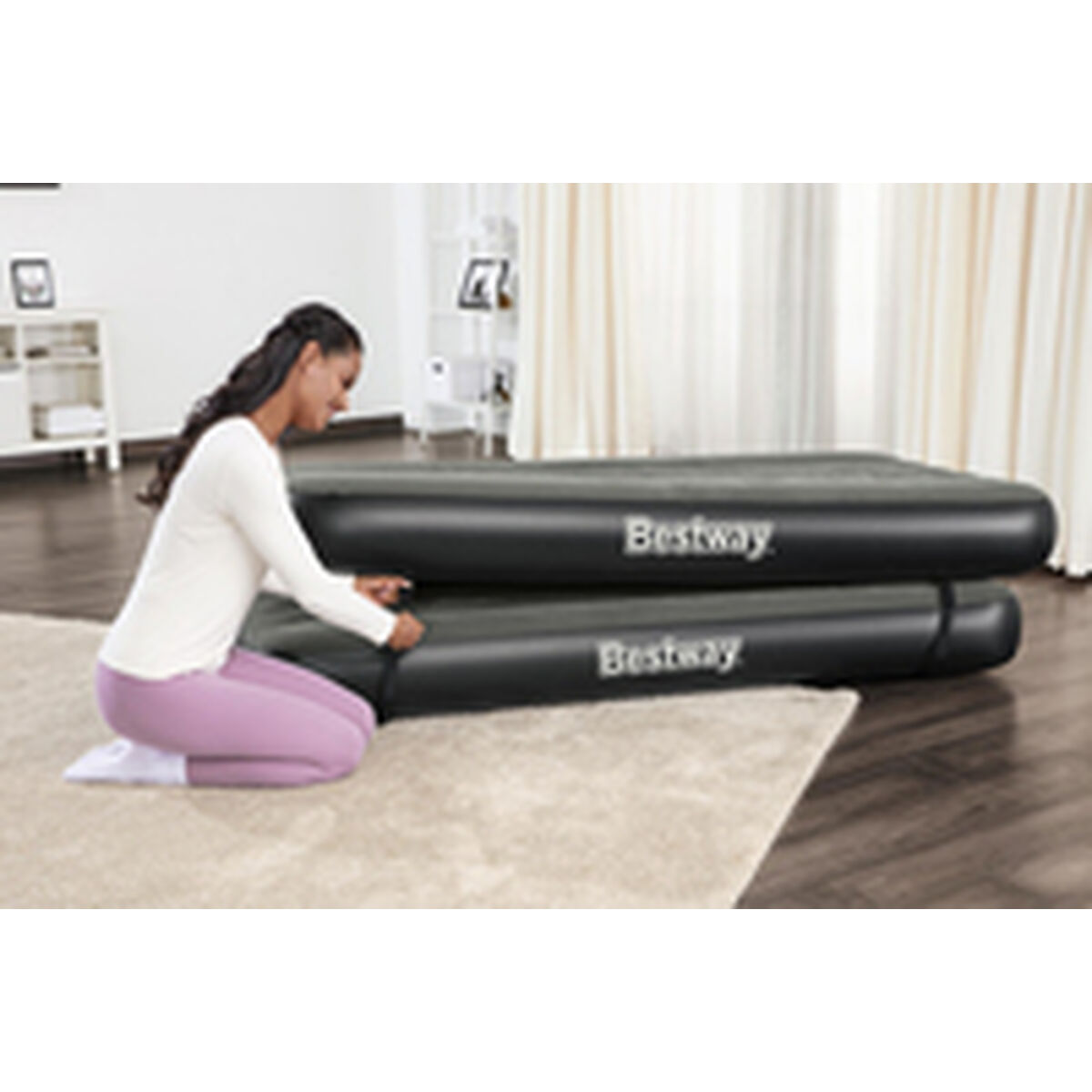 Bestway Madrass 3 i 1 Anslutningsbar 188x99x25 cm Uppblåsbar och Camping 67922 - 3