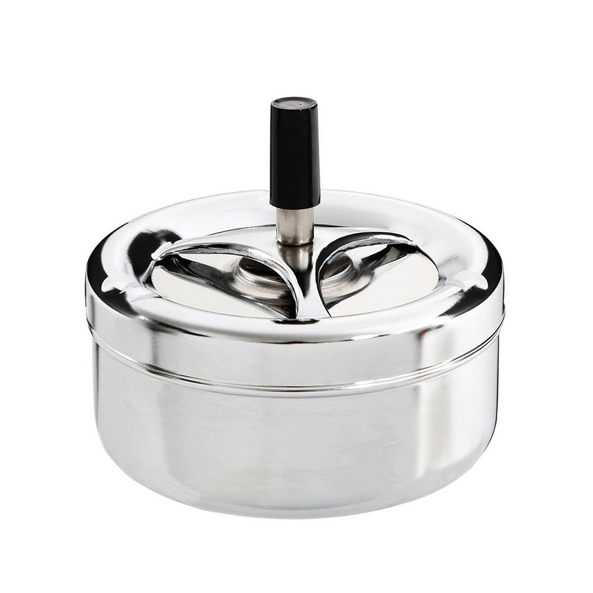 Askfat Excellent Houseware Med lock Roterbar Silvrig Multicolour metallic Rostfritt stål Ø 9,5 cm