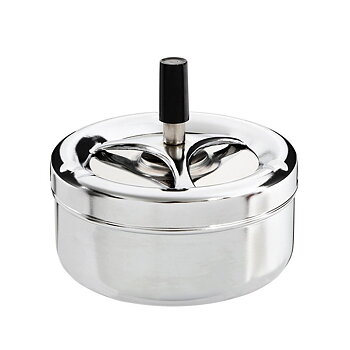 Askfat Excellent Houseware Med lock Roterbar Silvrig Multicolour metallic Rostfritt stål Ø 9,5 cm
