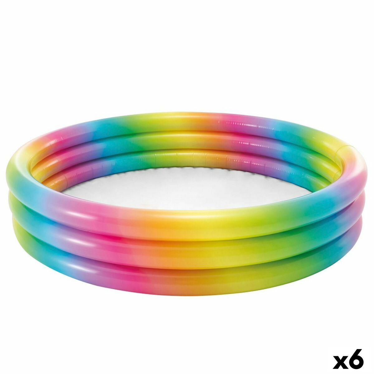 Uppblåsbar plaskpool för barn Intex Multicolour Ringar 330 L 147 x 33 x 147 cm (6 antal)