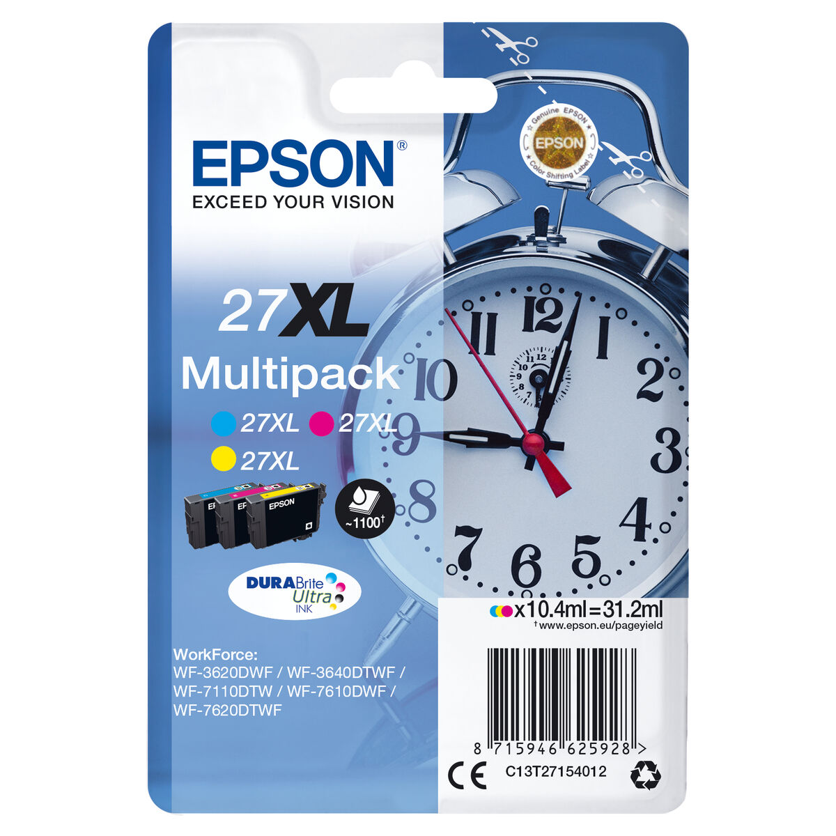 Original Bläckpatron Epson 27XL Svart Multicolour Cyan/Magenta/Gul