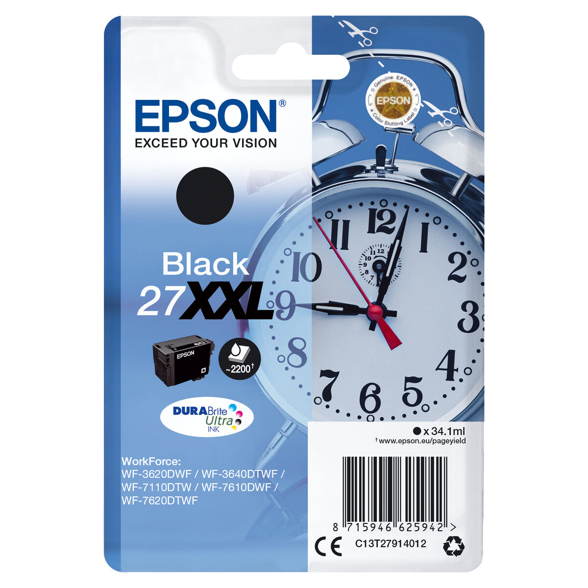 Original Bläckpatron Epson 27XXL Svart