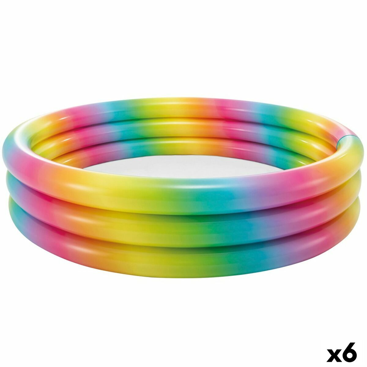 Uppblåsbar plaskpool för barn Intex Multicolour Ringar 581 L 168 x 38 x 168 cm (6 antal)