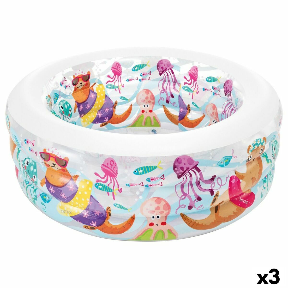 Uppblåsbar plaskpool för barn Intex Vattumannen 360 L 152 x 56 x 152 cm (3 antal)