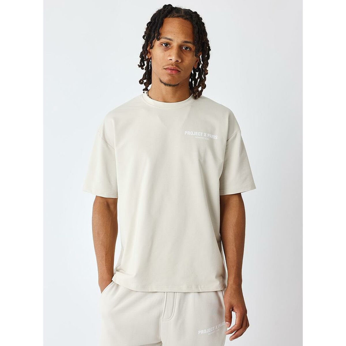 T-shirt med kortärm Herr Project X Paris 2410124 Beige - 2
