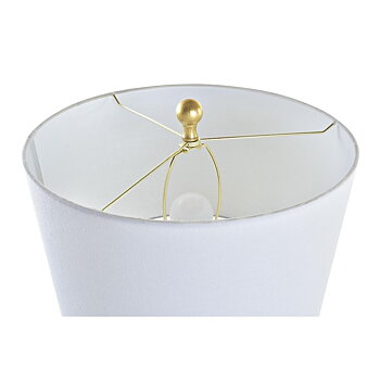 Bordslampa DKD Home Decor Vit Gyllene Harts Glas 50 W 220 V 38 x 38 x 75 cm
