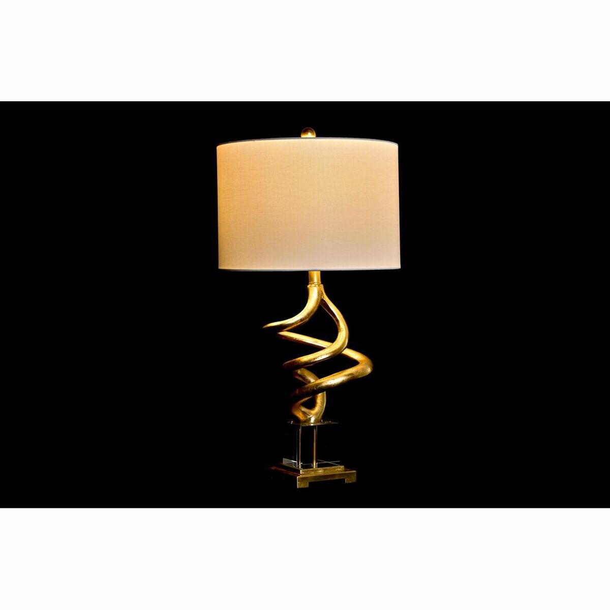 Bordslampa DKD Home Decor Vit Gyllene Harts Glas 50 W 220 V 38 x 38 x 75 cm - 10
