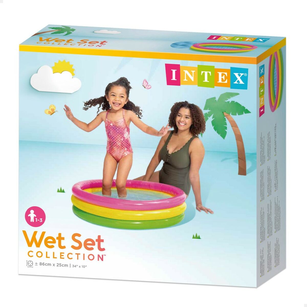 Uppblåsbar plaskpool för barn Intex Sunset Ringar 68 L 86 x 25 x 86 cm (6 antal) - 8