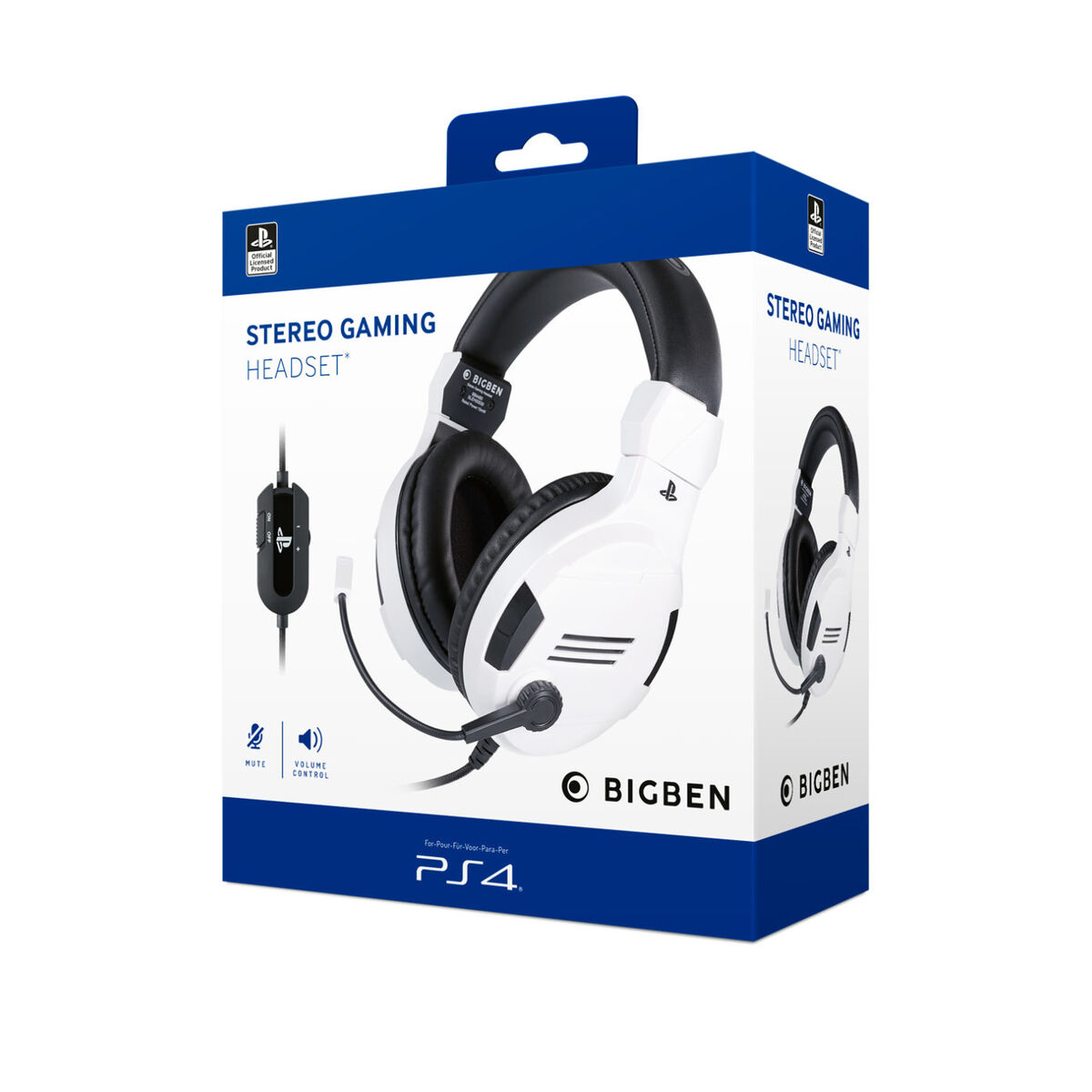 Spelhörlurar med mikrofon Big Ben Interactive PS4OFHEADSETV3WHITE Vit Svart/Vit - 6