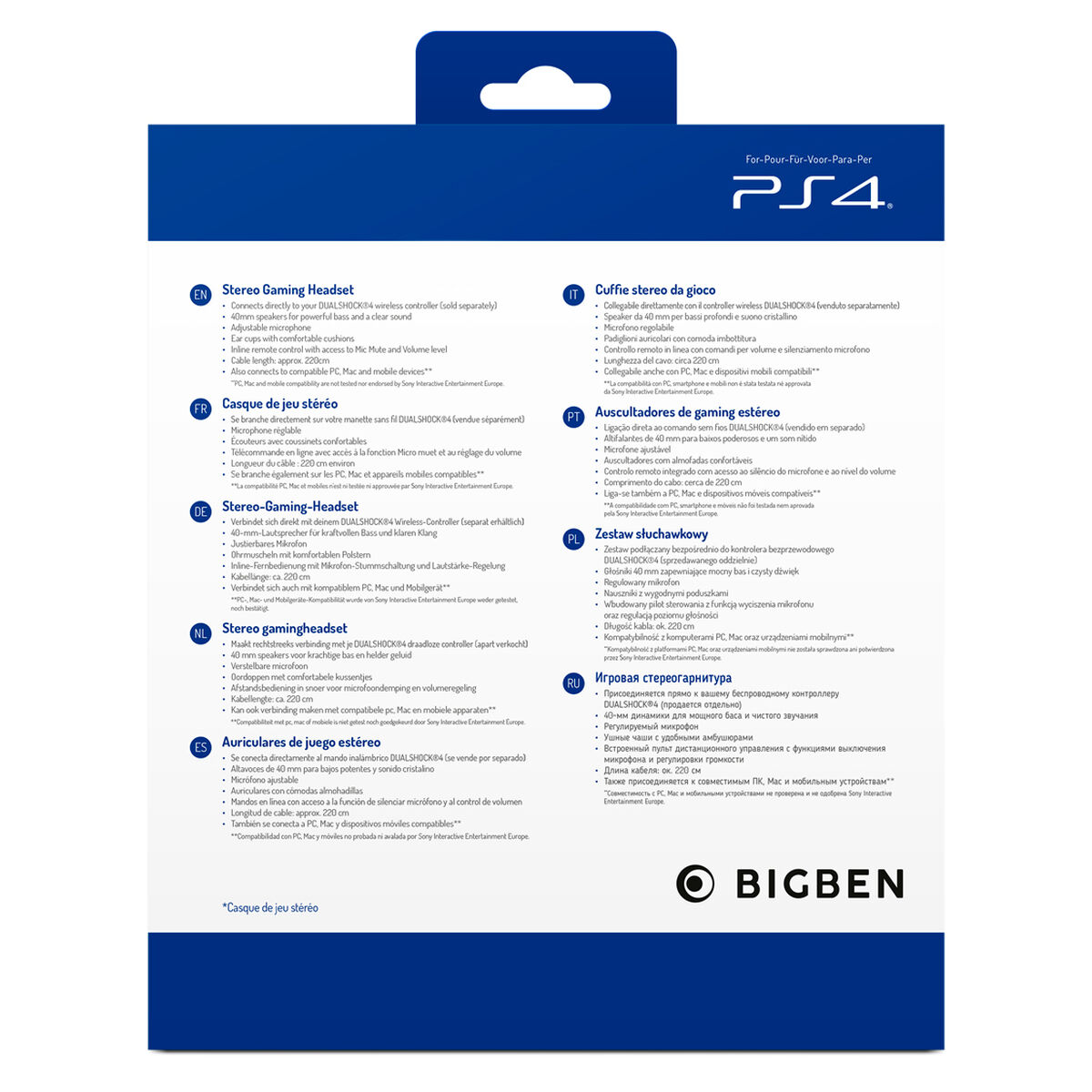 Spelhörlurar med mikrofon Big Ben Interactive PS4OFHEADSETV3WHITE Vit Svart/Vit - 7