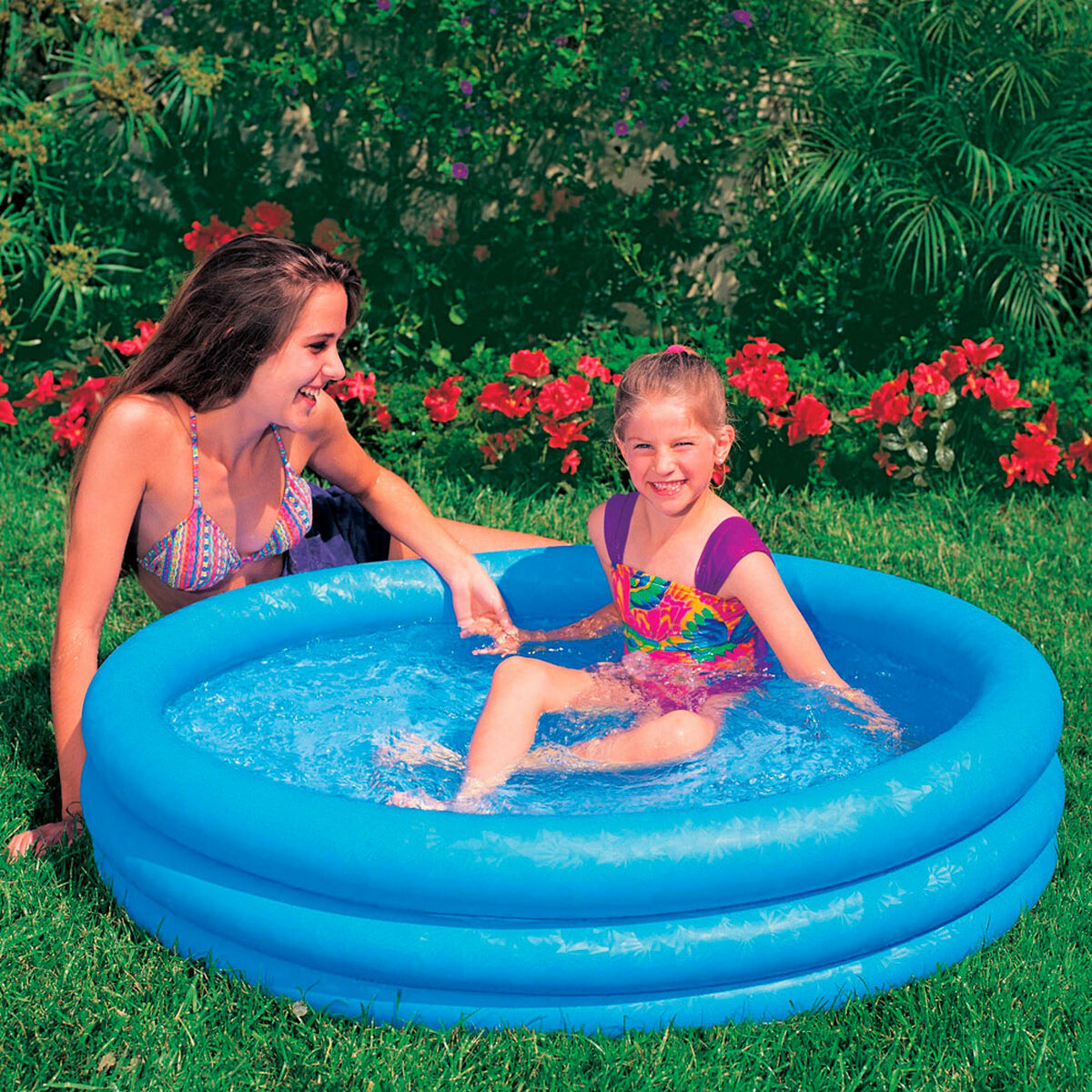 Uppblåsbar plaskpool för barn Intex Blå Ringar 156 L 114 x 25 cm (12 antal) - 11