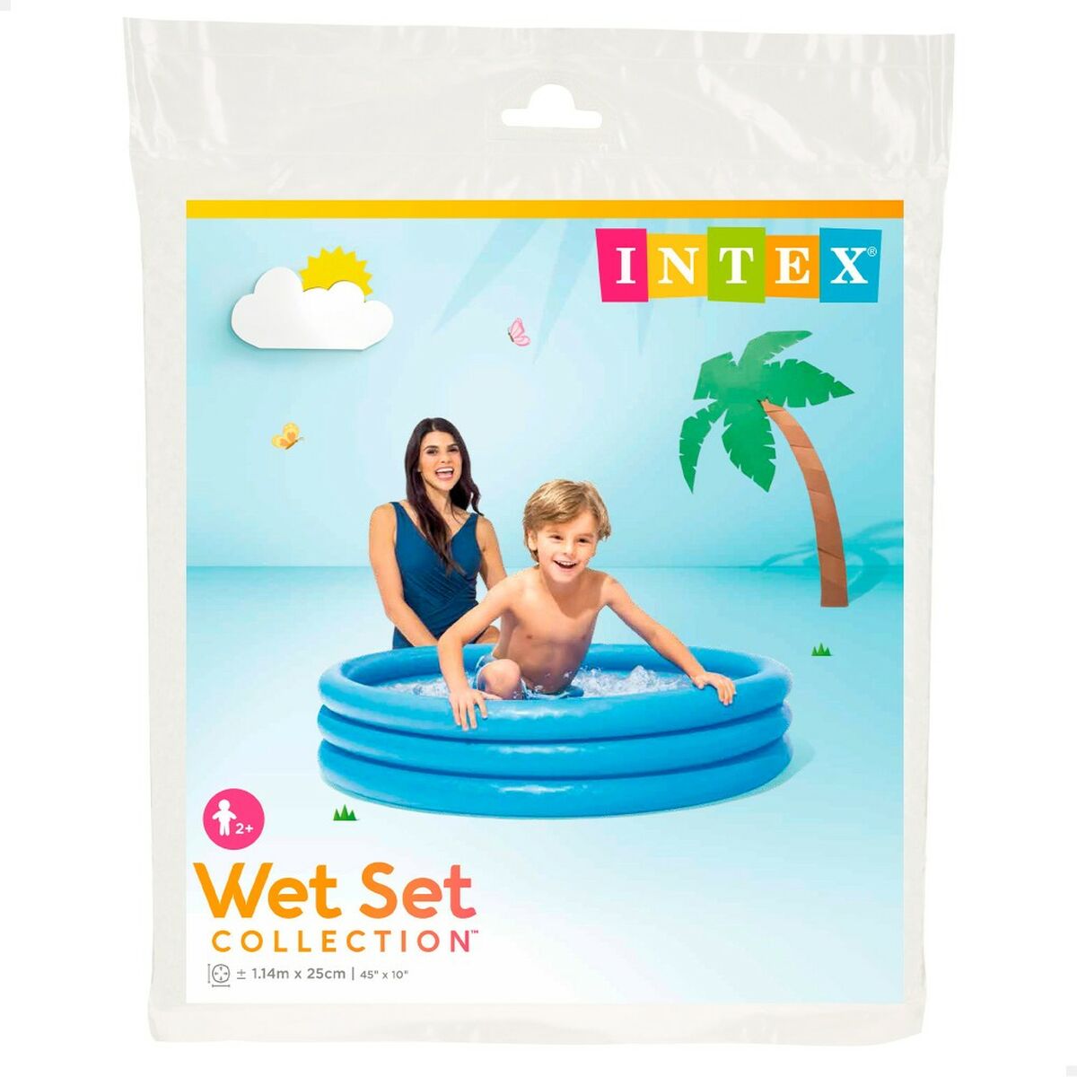 Uppblåsbar plaskpool för barn Intex Blå Ringar 156 L 114 x 25 cm (12 antal) - 8