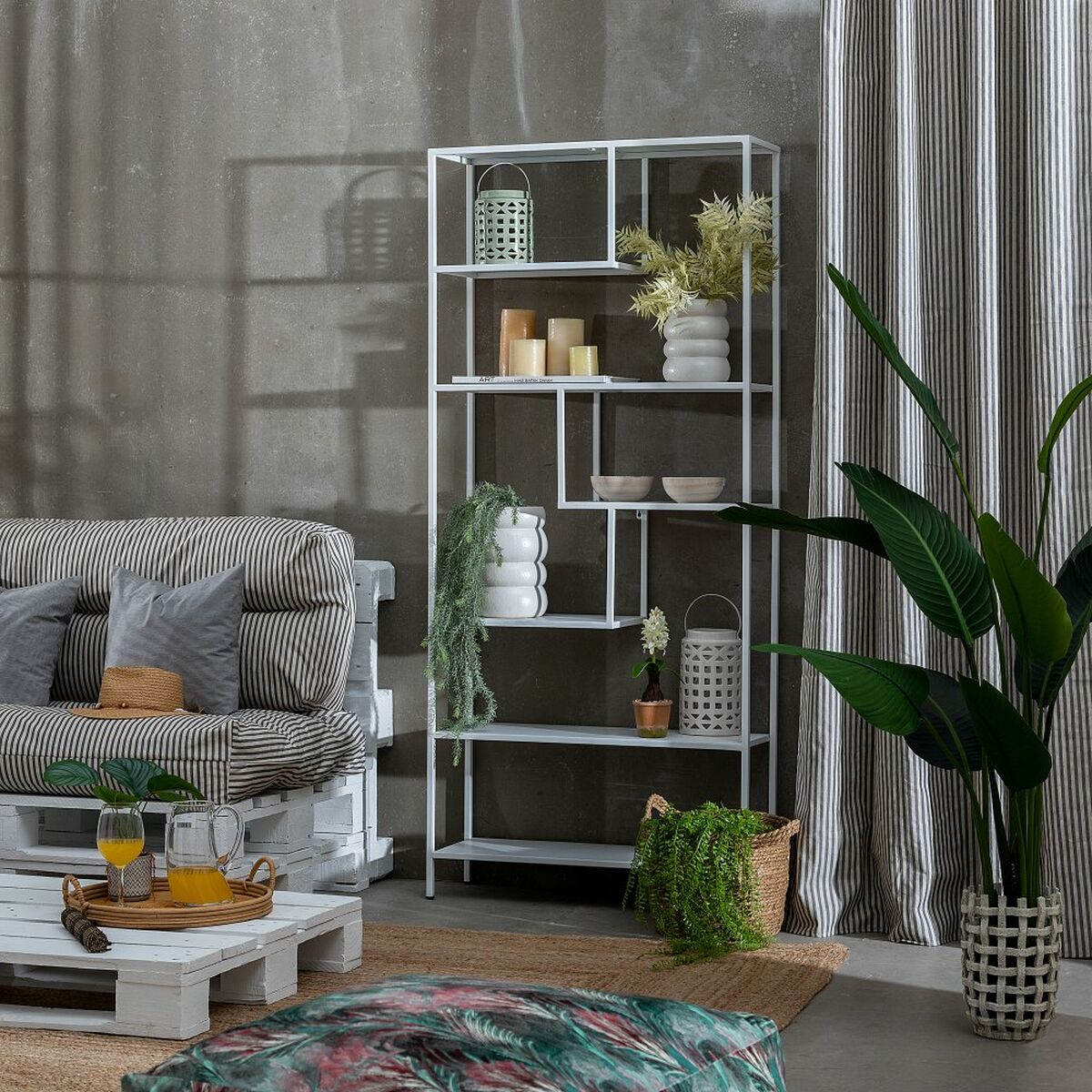 Bokhylla SQUARE Metall Vit 80 x 26 x 180 cm - 7