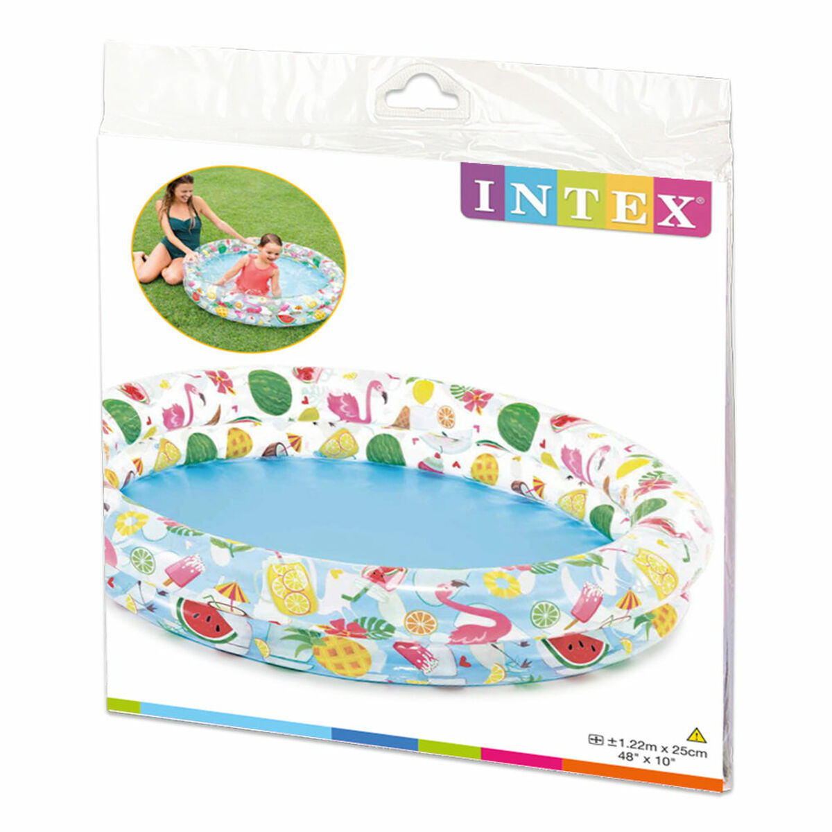 Uppblåsbar plaskpool för barn Intex Tropiskt Ringar 150 l 122 x 25 cm (12 antal) - 2