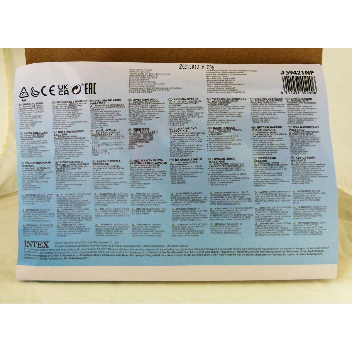 Uppblåsbar plaskpool för barn Intex Tropiskt Ringar 150 l 122 x 25 cm (12 antal) - 14