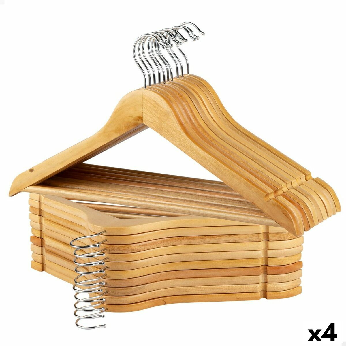 Klädhängarset Max Home Naturell Trä Stål 44,5 x 23 x 1 cm 20 Delar (4 antal) - 8